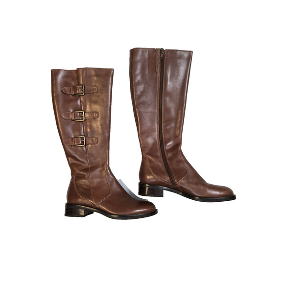 NEW! ECCO Hobart Buckle Brown Leather Riding Fall Boots Size EU 36 US 5/5.5 - Picture 9 of 9
